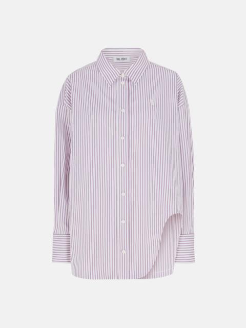 THE ATTICO DIANA'' WHITE AND PURPLE SHIRT JACKET