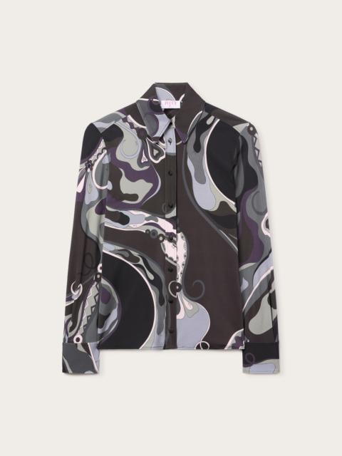 PUCCI ORCHIDEE PRINT SATIN JERSEY SHIRT