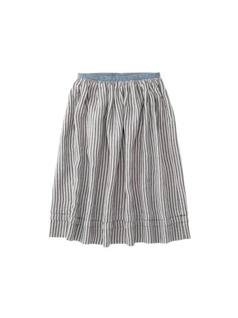visvim GATHERED SKIRT STRIPES IVORY
