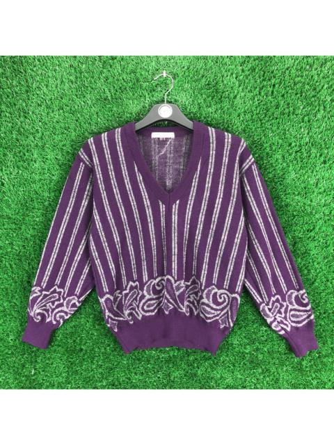 Other Designers Vintage - Vintage 80's Knit Sweater V Neck Vidi Vici x Mizuno