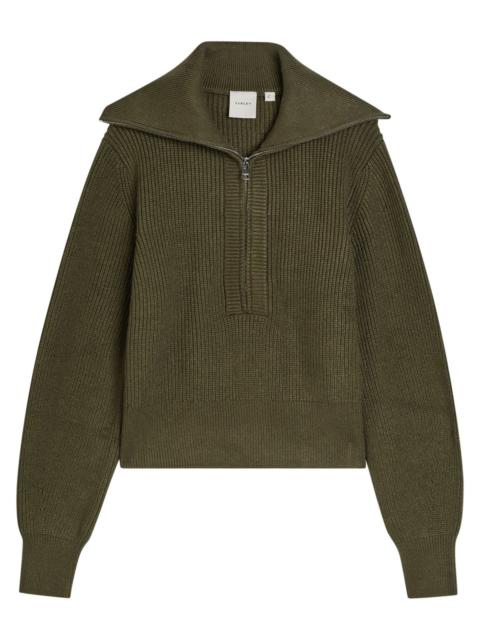 VARLEY Varley Maura Ribbed Half-zip Knit Sweatshirt