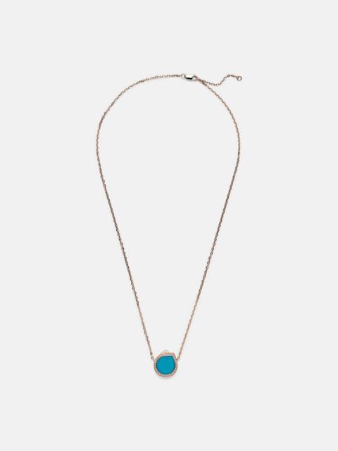 REPOSSI Antifer 18kt rose gold pendant necklace with turquoise and diamonds