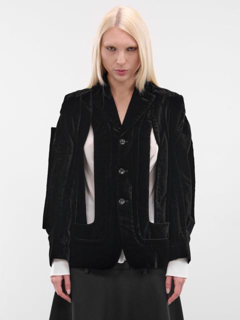 Comme Des Garçons Black Wool Cut-Out Blazer