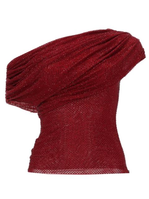 self-portrait ASYMMETRICAL TOP WITH RHINESTONES