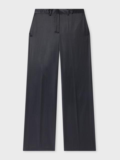 Paul Smith Women's Navy Satin Bootcut Trousers