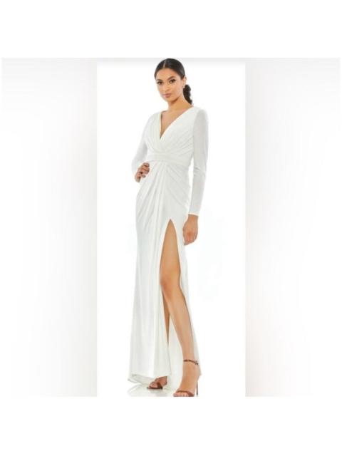 Other Designers NWT leena by‎ Mac Duggal Long
Sleeves V-neck Long Gown White sz 0 $398 26554
