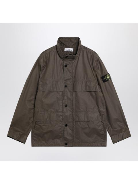 Stone Island Stone Island Brown Waxed Cotton Canvas Field Jacket Men