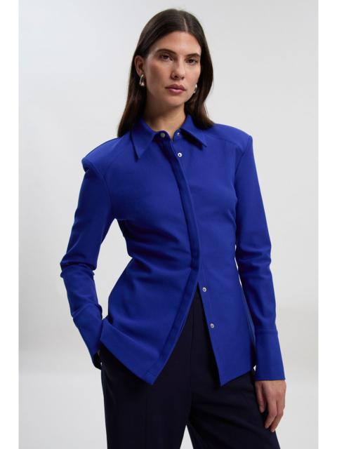 KAREN MILLEN Ponte Power Shoulder Shirt