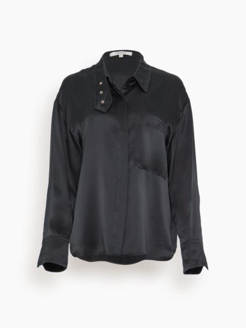 DOROTHEE SCHUMACHER Shiny Statement Casual Shirt in Pure Black