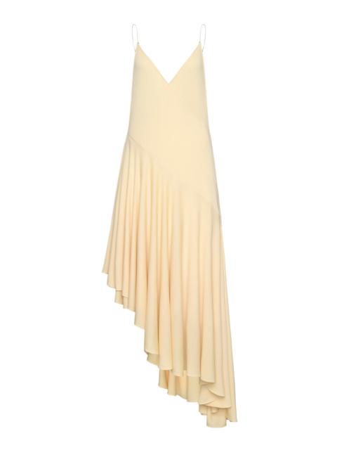 Alaïa Asymmetric Cotton Midi Slip Dress yellow
