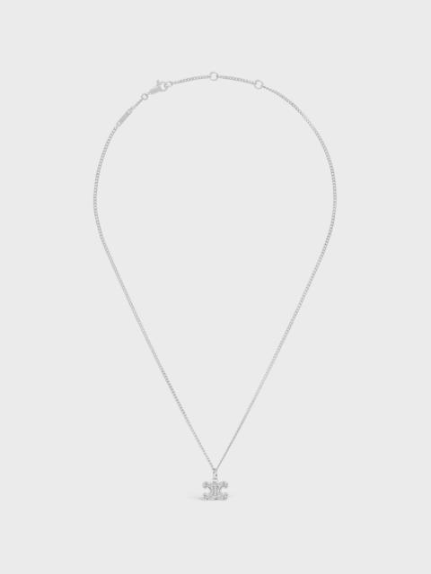 CELINE Triomphe Rhinestone Necklace in Brass with Rhodium Finish and Crystals