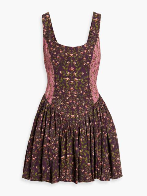Agua by Agua Bendita Pluma Sueño floral-print jacquard mini dress