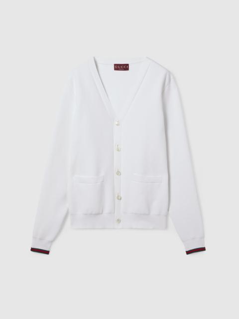 GUCCI Cotton piquet knit cardigan