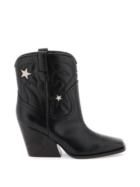 Stella Mc Cartney Texan Ankle Boots With Star Embroidery