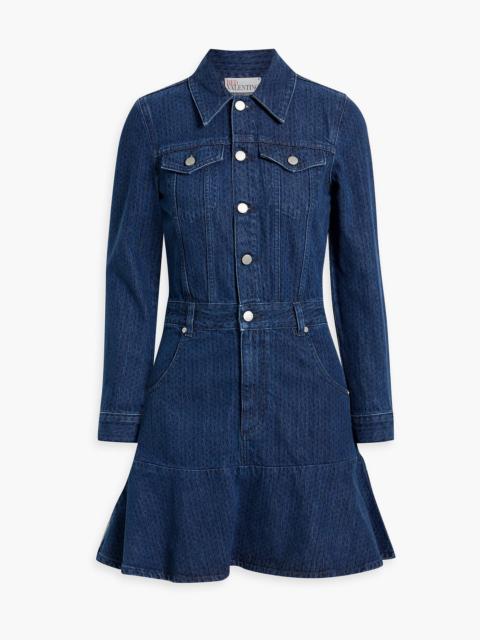 REDValentino Printed denim mini shirt dress