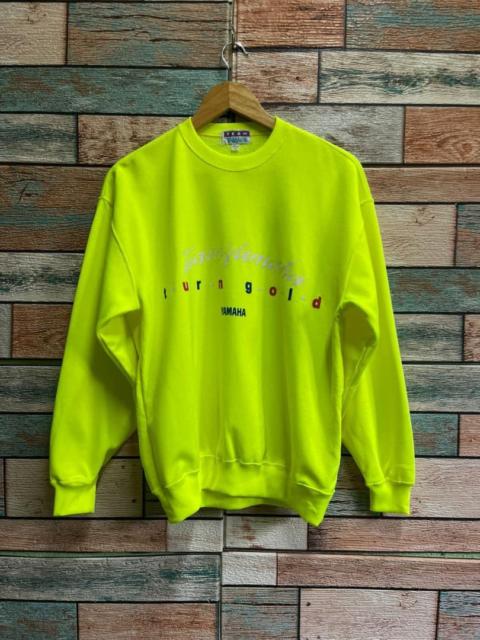 Other Designers Vintage 90s Team Yamaha "Turn Gold" Neon Sweatshirt Size M