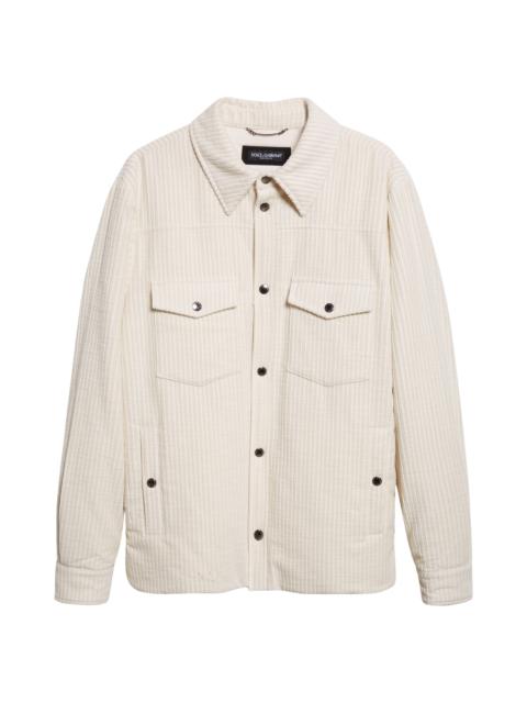 Dolce & Gabbana Dolce&Gabbana Cotton Corduroy Shirt Jacket in W0001 Bianco Naturale at Nordstrom