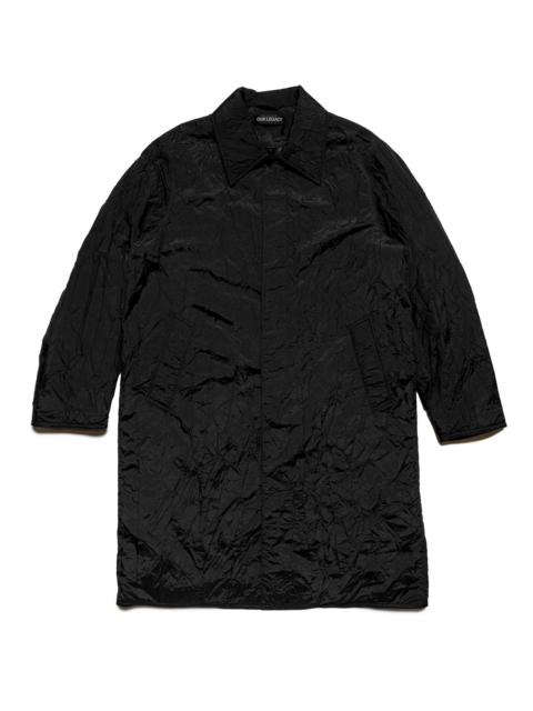 Our Legacy Blithe Coat Shining Black Crinkle Solaro