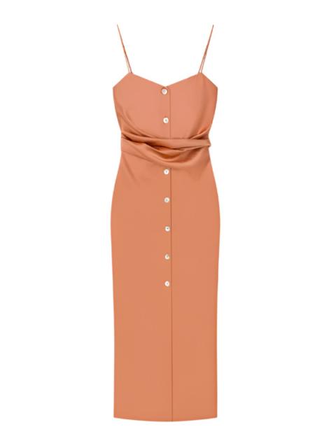 Nanushka Sayan Draped Slip Dress in Apricot