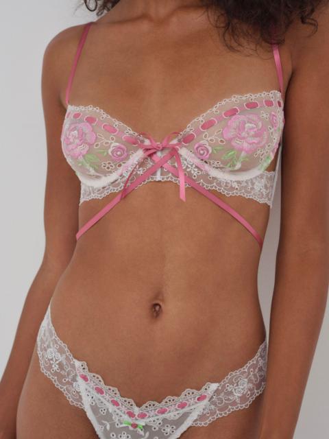 For Love & Lemons Rose Milk Eyelet Underwire Bra