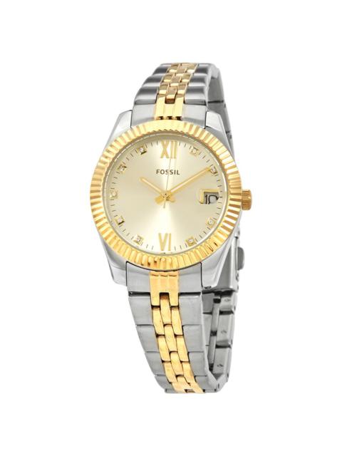 Fossil - Fossil Scarlette Mini Quartz Crystal Gold Dial Ladies Watch ES4949