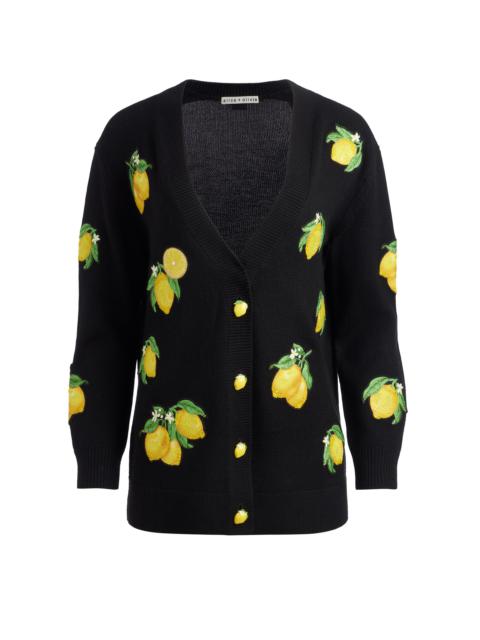 Alice + Olivia BRADFORD CARDIGAN WITH APPLIQUES