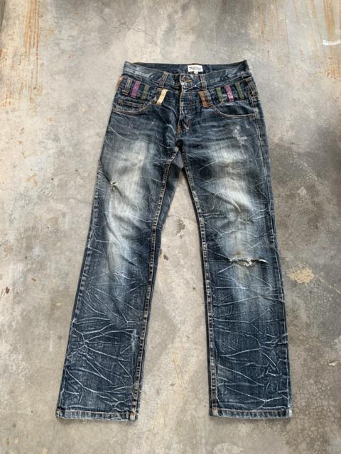 Other Designers Distressed Denim - Rare JapaneseBrand Nylaus Double Waist Distressed Denim Pant