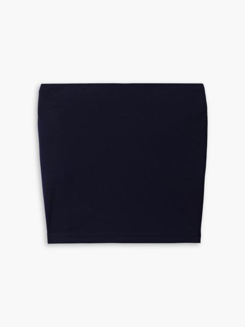 Tibi Harlow cropped strapless satin-jersey top