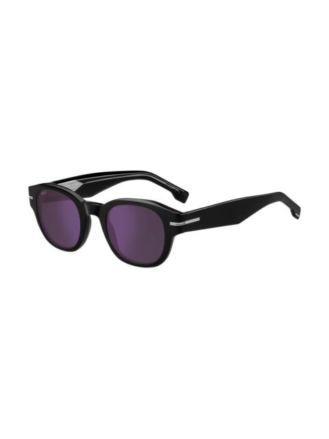 BOSS BLACK-ACETATE SUNGLASSES WITH VIOLET LENSES