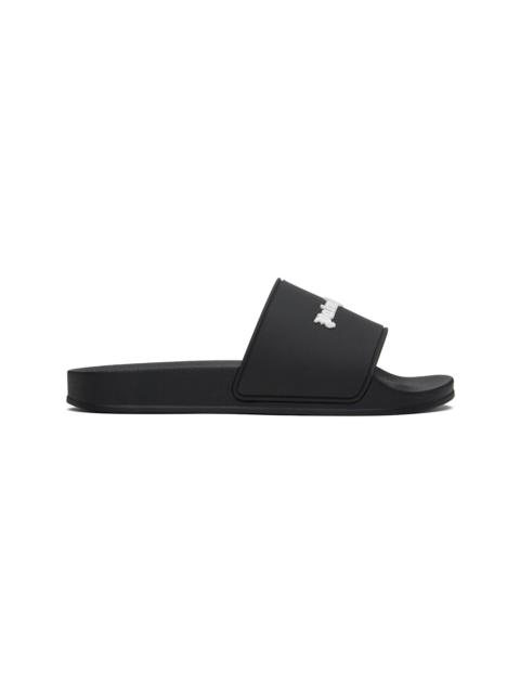 Palm Angels Black Logo Pool Slides