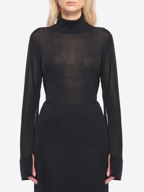 Slit turtleneck