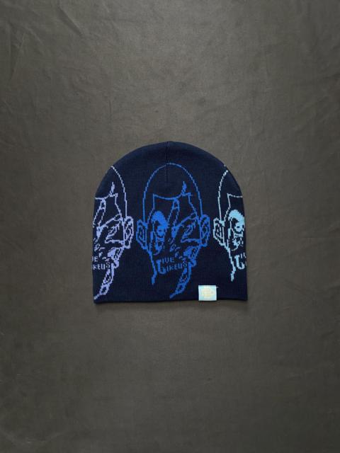 Other Designers Japanese Brand - Rare Live like us Graphic No Cuff Blue Beanie Hats OS