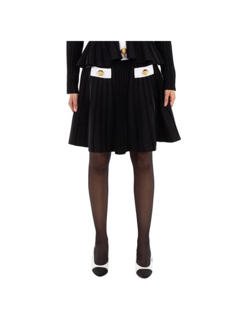 Balmain Balmain High-Waisted Ribbed-Knit Mini Skirt