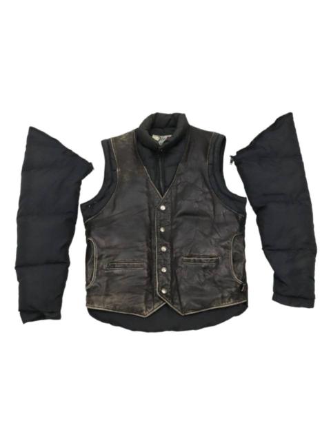 Schott Vintage Schott Detachable Leather Goose Down Puffer Jacket