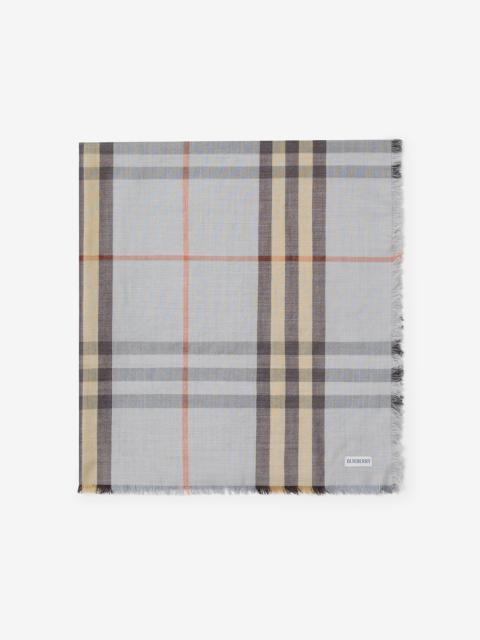 Burberry Reversible Check Wool Silk Scarf