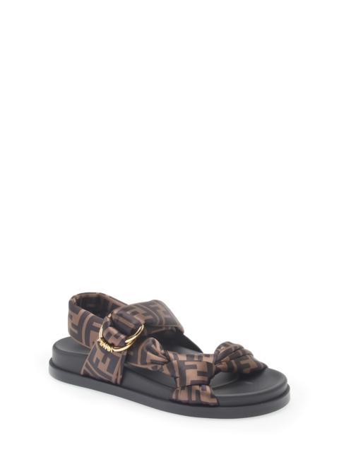 FENDI Fendi Feel Sandal in Tabacco/Nero at Nordstrom