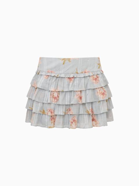 LoveShackFancy Moralina Cotton Peony Print Mini Skirt