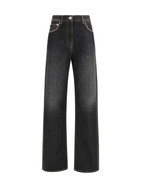 VERSACE Versace Straight Jeans With Studs Black Women