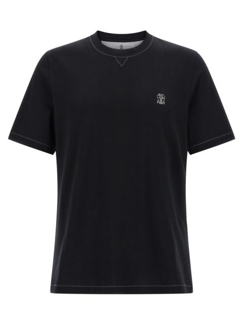 Brunello Cucinelli Brunello Cucinelli Men Logo Embroidery T-Shirt