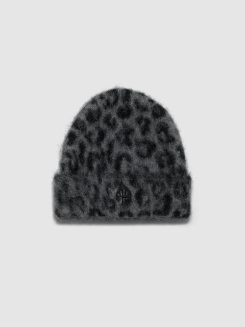 ANINE BING Elia Beanie - Grey Leopard