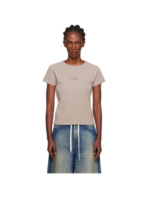 MM6 Maison Margiela Taupe Wool Blend Rib Jersey T-shirt