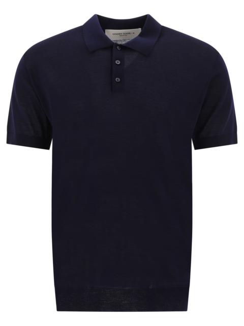 Golden Goose Golden Goose Merino Wool Polo Shirt Blue