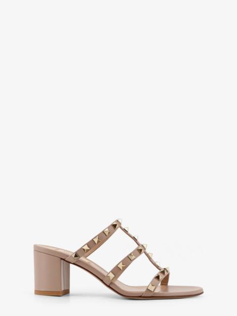 Valentino Rockstud Slide Leather Sandals