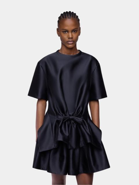 rabanne TAILORED TOP IN BLACK SATIN WITH BOW DETAIL