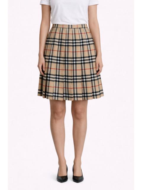 Burberry Vintage Burberrys Nova Check Pleated Skirt | Wool Blend