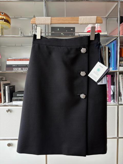 Prada Prada black snowflake buckle skirt