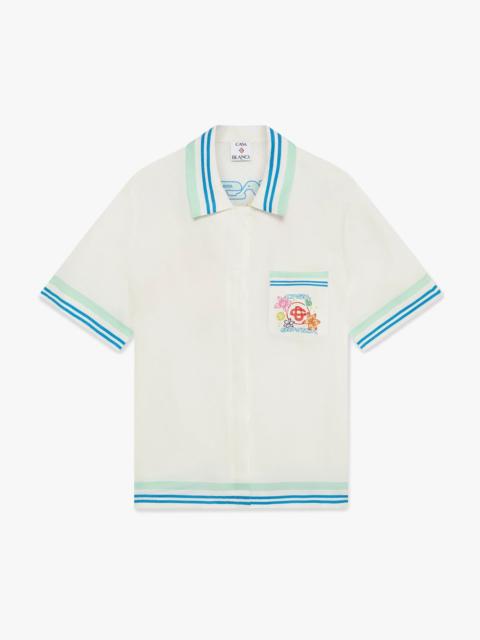 CASABLANCA Floral Cuban Collar Short Sleeve Silk Shirt | Casablanca Paris