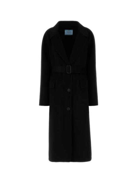 Prada Black Wool Blend Coat