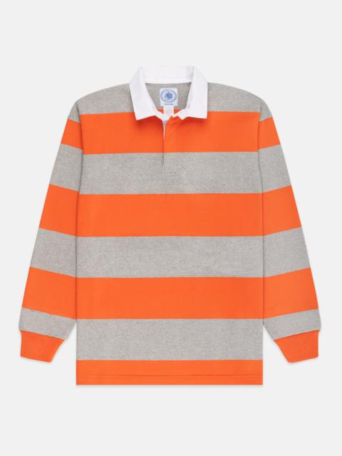 J. PRESS MADE-IN-USA GREY GUARD STRIPE COTTON RUGBY