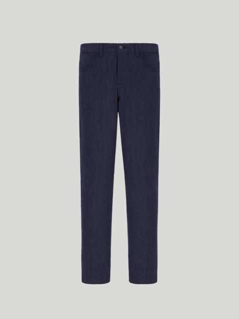 Canali BLUE FIVE POCKET FLANNEL IMPECCABILE WOOL PANTS